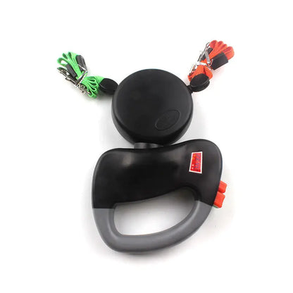 Double-headed Retractable Pet Leash for Two Dogs