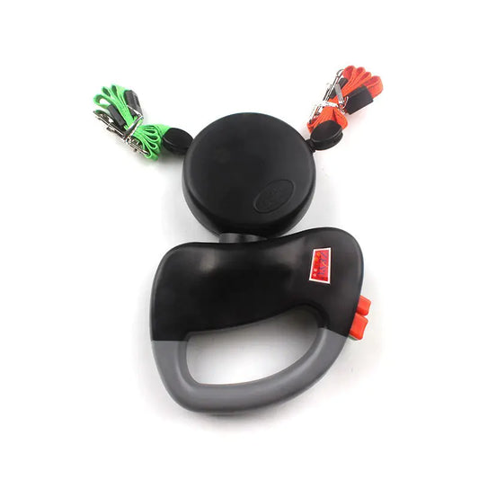 Double-headed Retractable Pet Leash for Two Dogs
