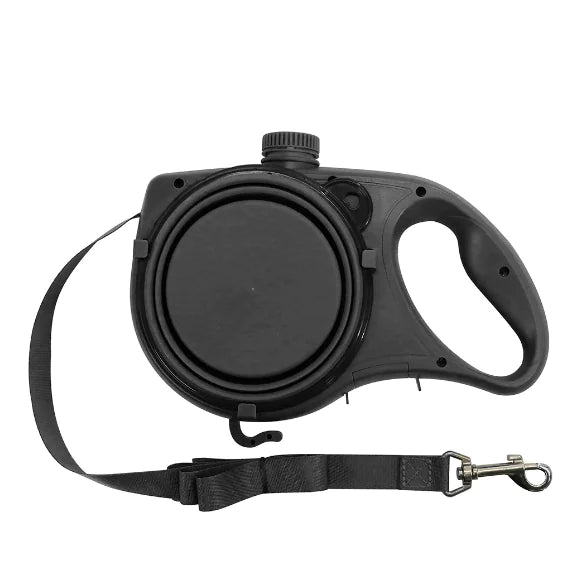Multifunctional Dog Leash with Built-in Water Bowl