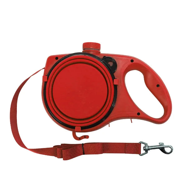 Multifunctional Dog Leash with Built-in Water Bowl