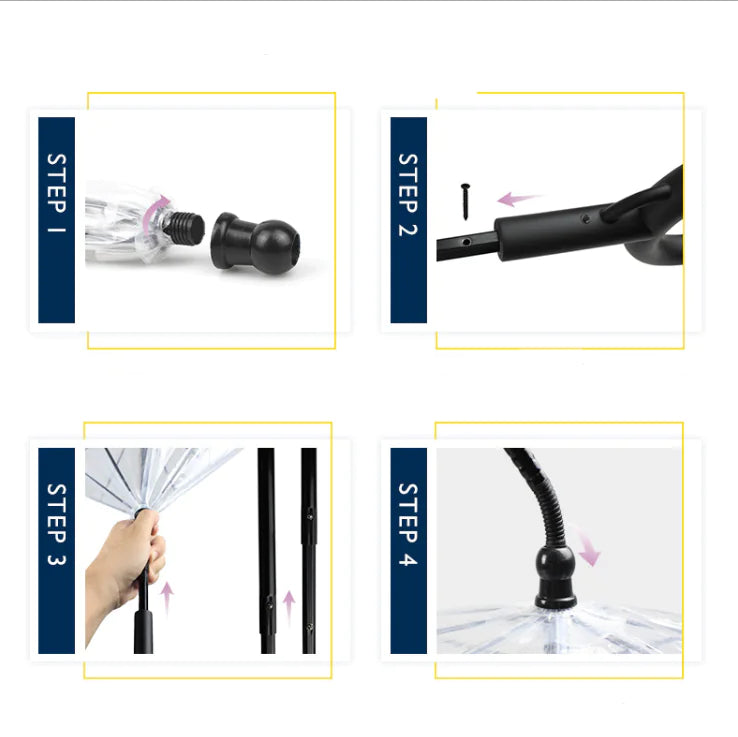 Transparent Adjustable C-Type Pet Umbrella