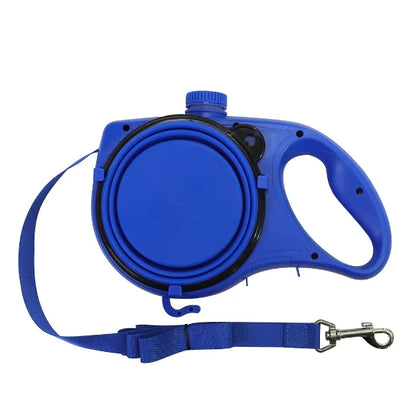 Multifunctional Dog Leash with Built-in Water Bowl