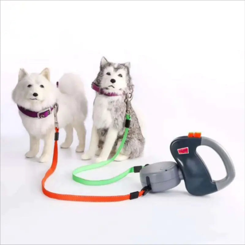 Double-headed Retractable Pet Leash for Two Dogs
